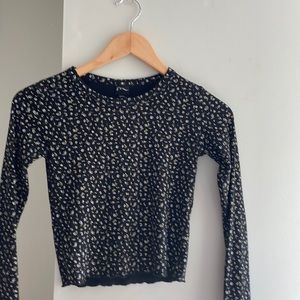 Art Class Girls Black Floral Long Sleeve Shirt